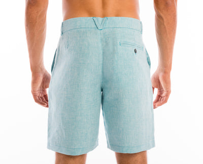 <b>Linen Shorts</b><br> Sea Blue - QVINTO