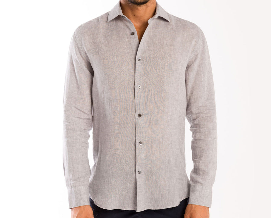 <b>Linen Shirt</b><br>Melange Grey